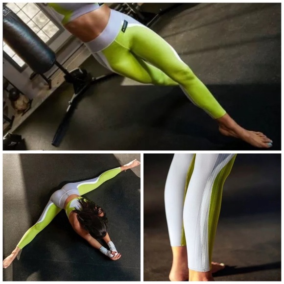 Adidas Lavender & Lime Training Primeknit Fine Tights - Picture 12 of 14